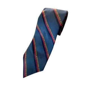 Jack Daniels Distillery Blue Red Stripes Silk Polyester Blend Men's Tie